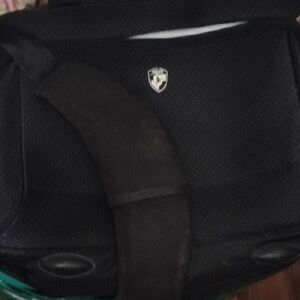 Black Mesh Laptop Messenger Bag with Padded Shoulder Strap
